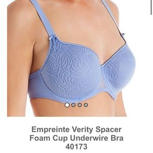 NWT Empreinte Verity Spacer Foam Cup Underwire Bra Style #40173 Blue Ciel 36E
